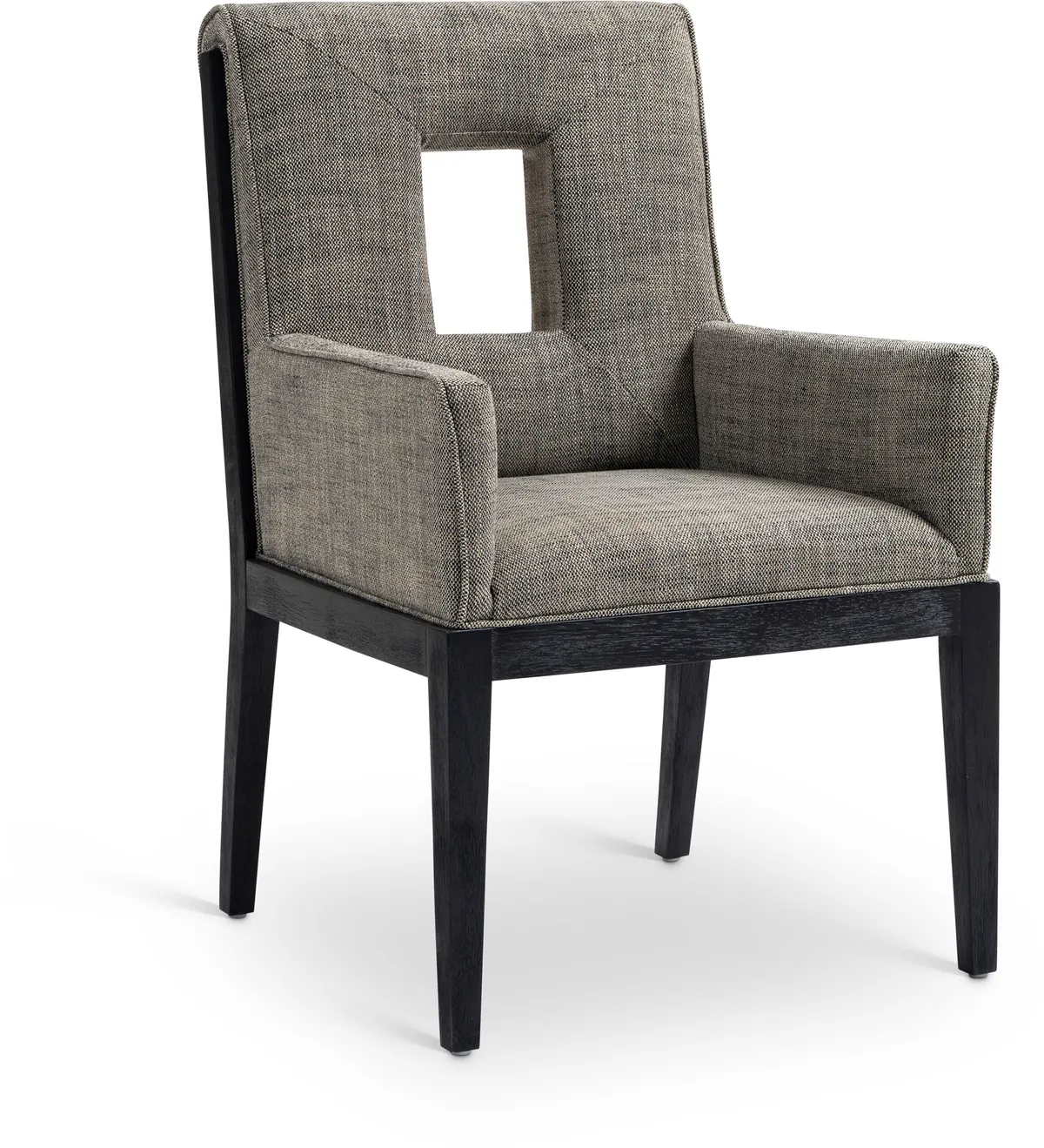 Gwendolyn - Dining Arm Chair With Black Frame - Gray