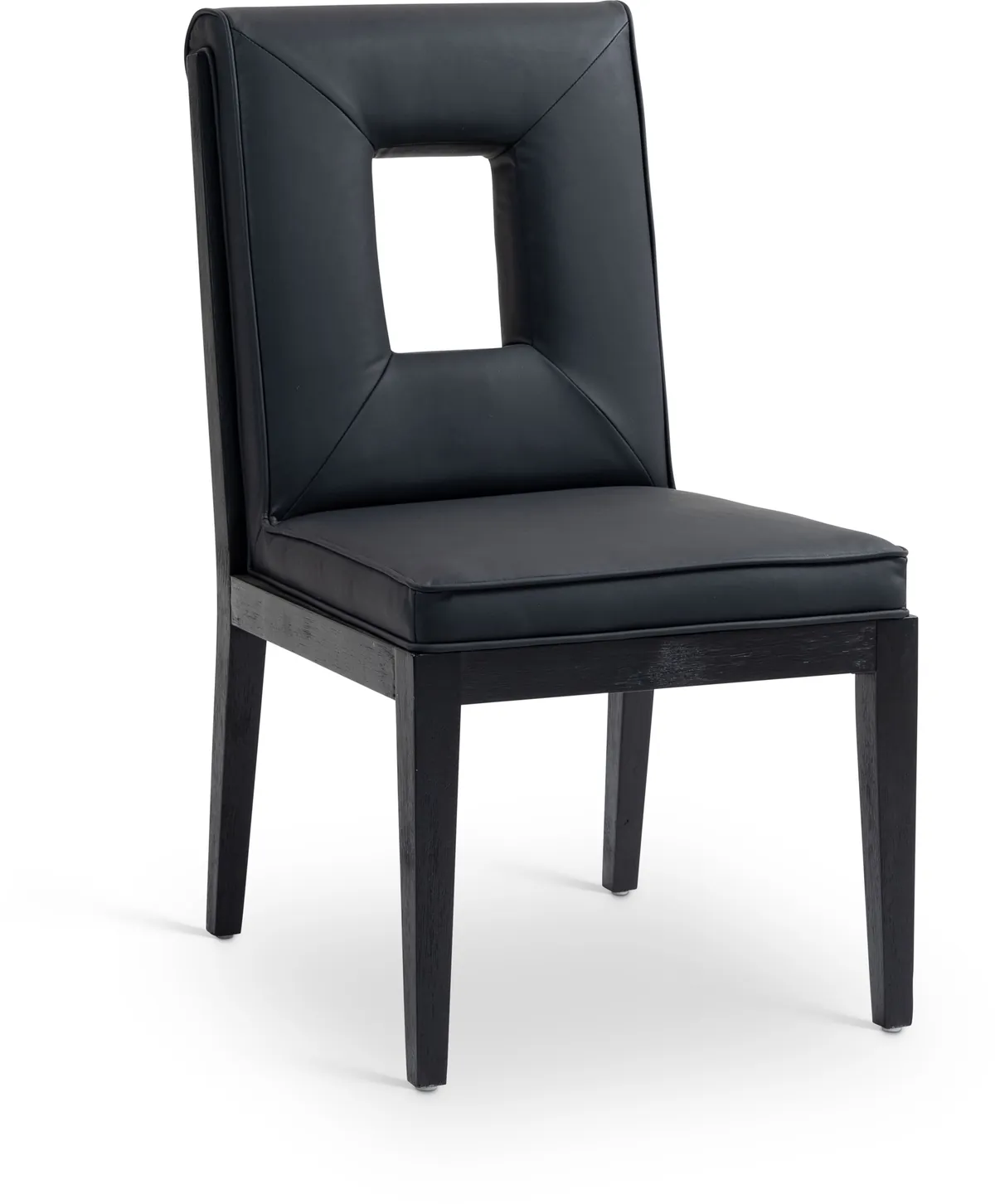 Gwendolyn - Faux Leather Dining Side Chair With Black Frame (Set of 2) - Black