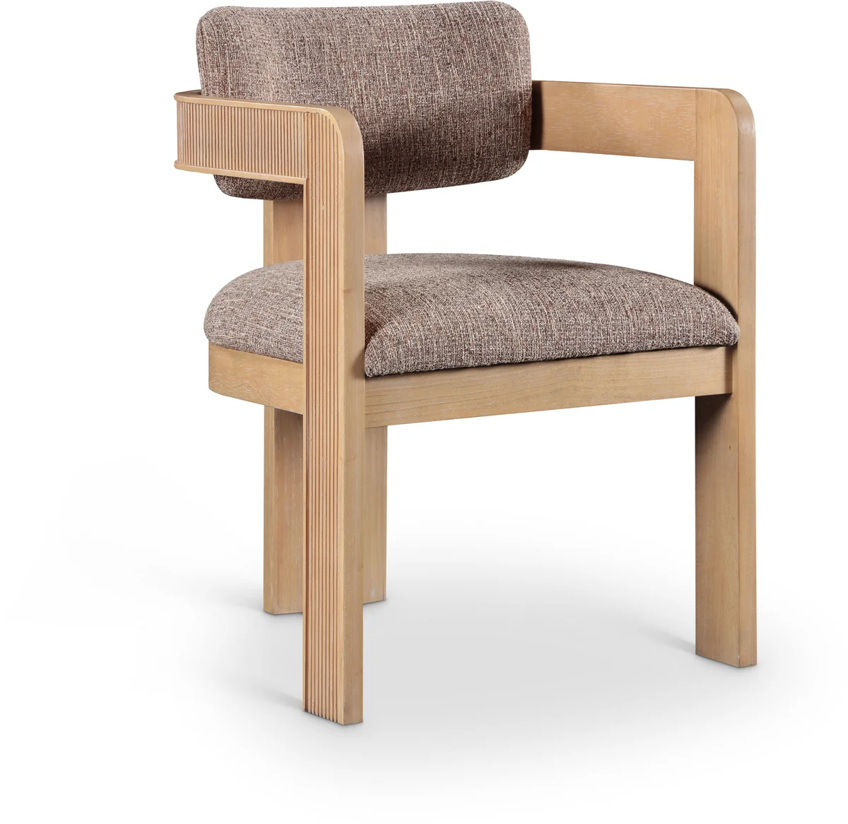 Sacha - Linen Dining Chair With Natural Base (Set of 2) - Brown