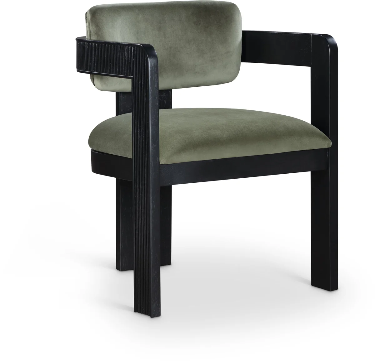 Sacha - Velvet Dining Chair With Black Base (Set of 2) - Green
