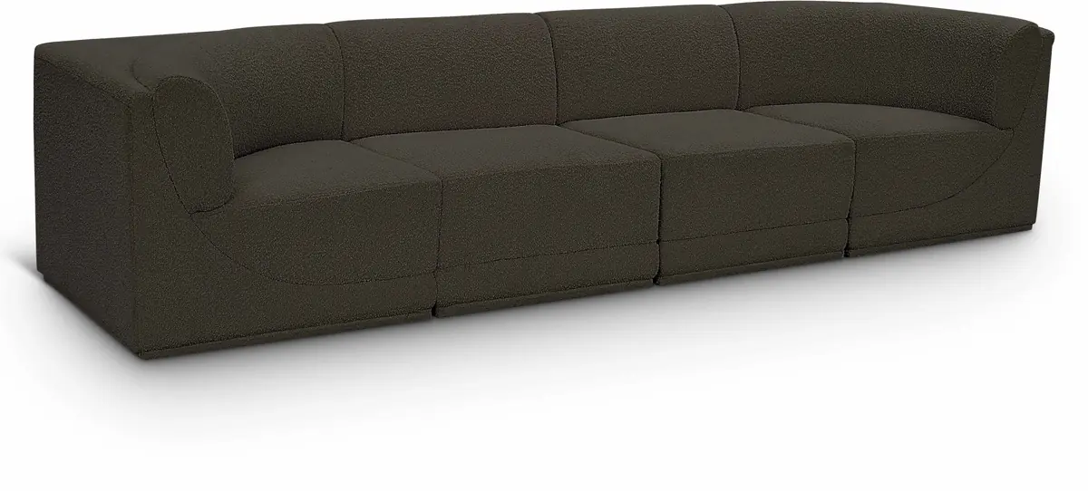 Ollie - 4 Seat Modular Sofa - Brown