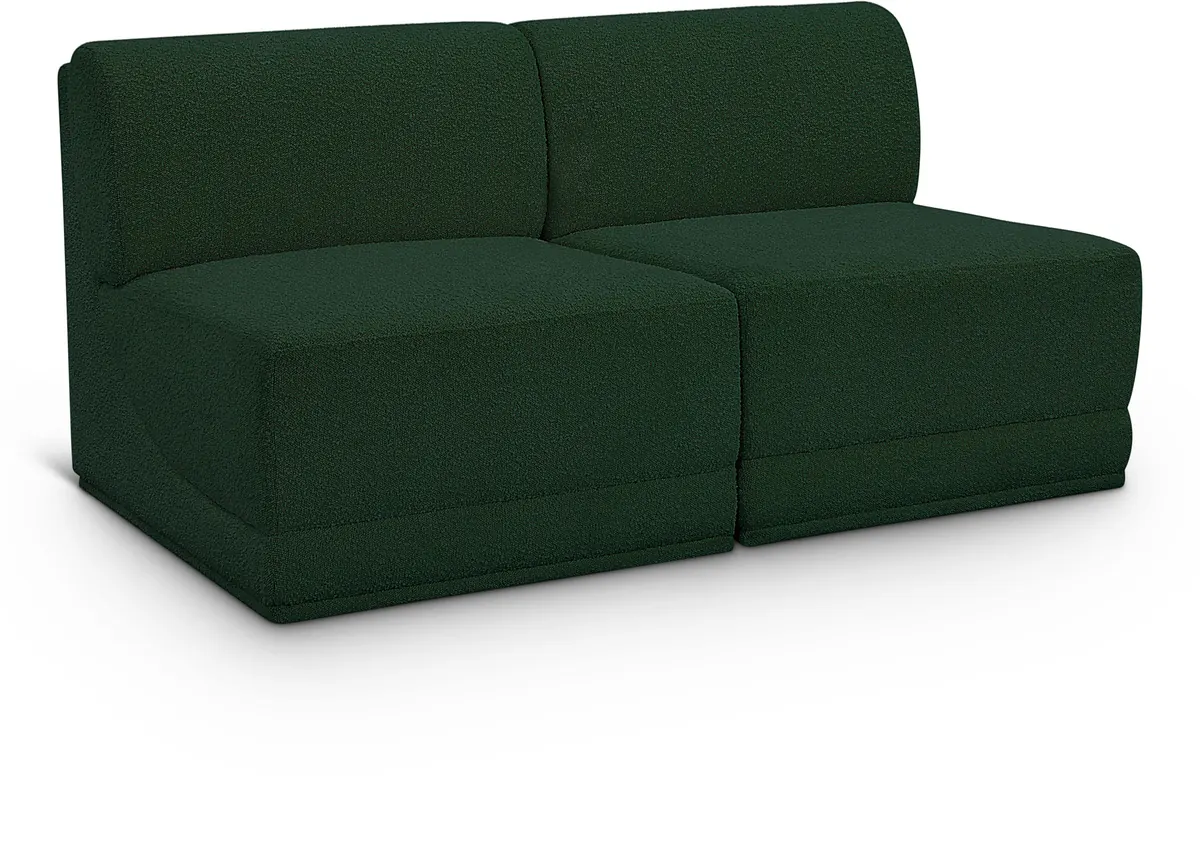 Ollie - 2 Seat Armless Modular Sofa - Green
