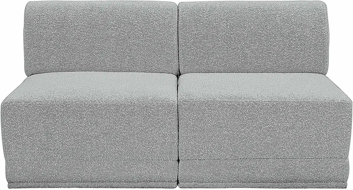 Ollie - 2 Seat Armless Modular Sofa - Gray - View 2