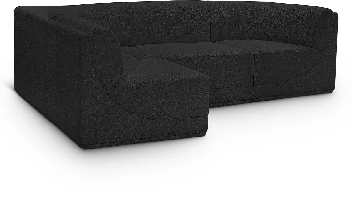 Ollie - 4 Piece Modular Sectional - Black