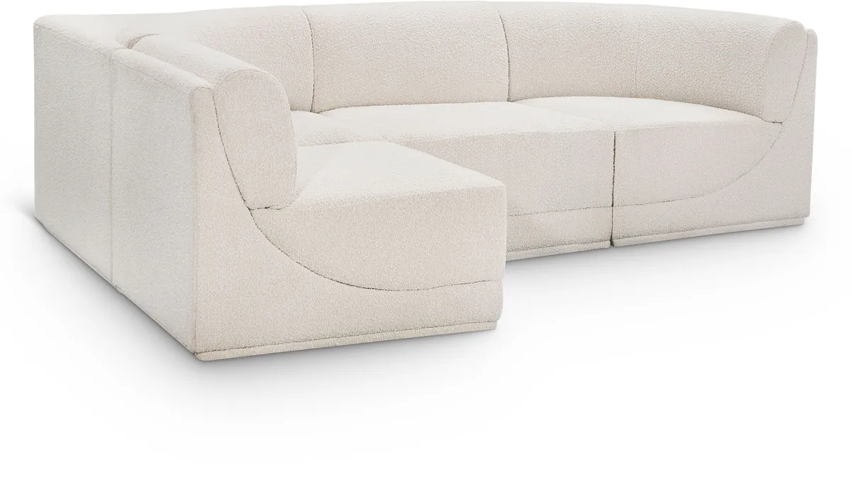 Ollie - 4 Piece Modular Sectional - Cream