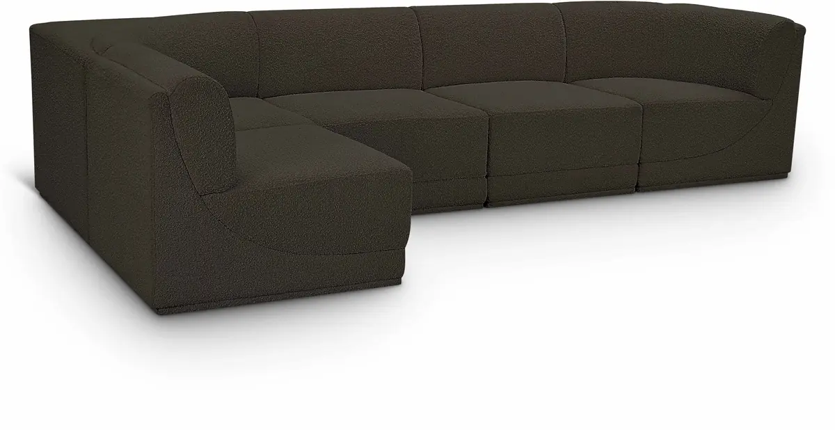 Ollie - 5 Piece Modular Sectional - Brown