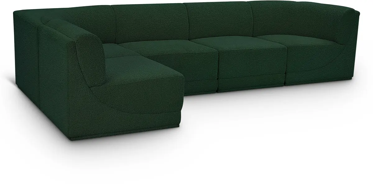 Ollie - 5 Piece Modular Sectional - Green