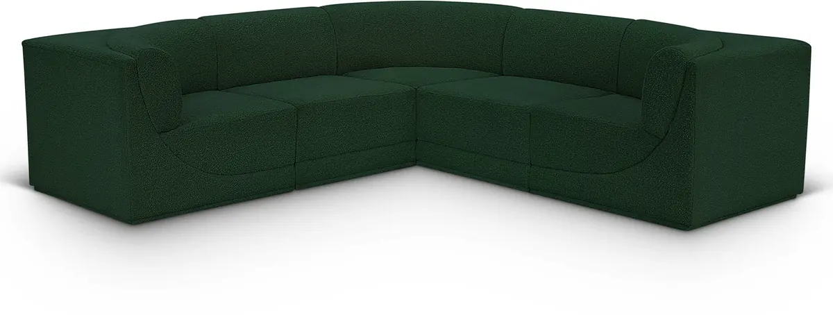 Ollie - 5 Piece Modular Corner Sectional - Green
