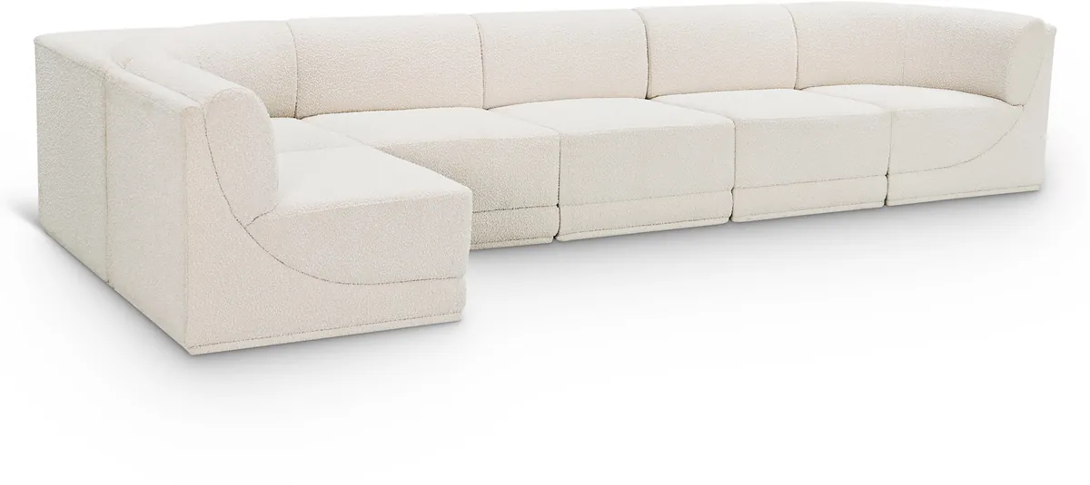 Ollie - 6 Piece Modular Sectional - Cream