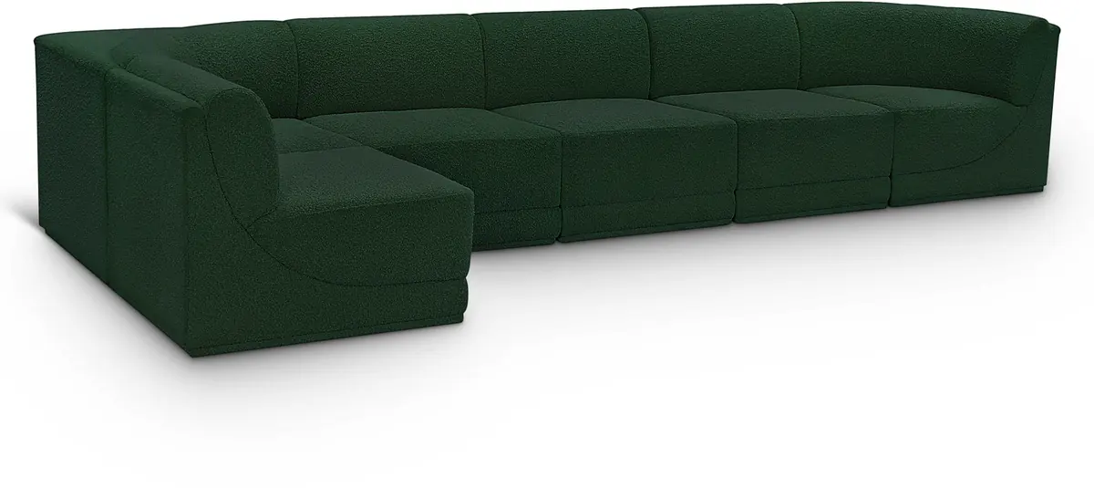 Ollie - 6 Piece Modular Sectional - Green