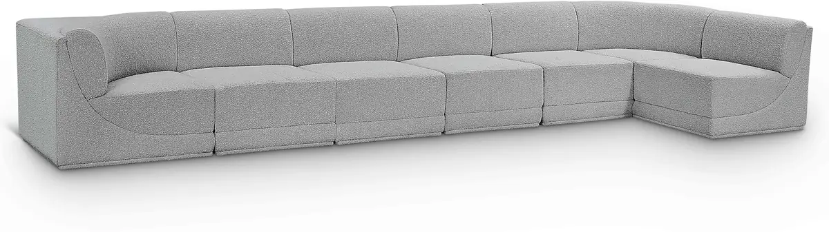 Ollie - 7 Piece Modular Sectional - Gray