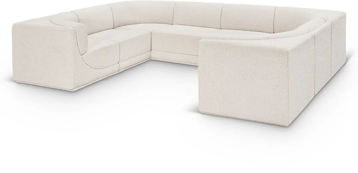 Ollie - 8 Piece Modular U-Shaped Sectional - Cream