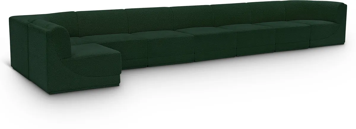 Ollie - 8 Piece Modular Sectional - Green