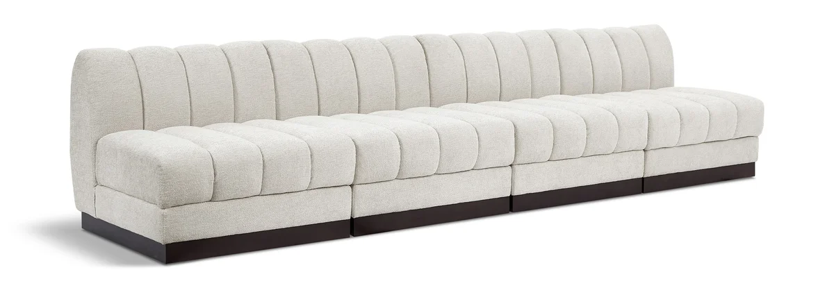 Quinn - 4 Seat Modular Armless Sofa - Cream