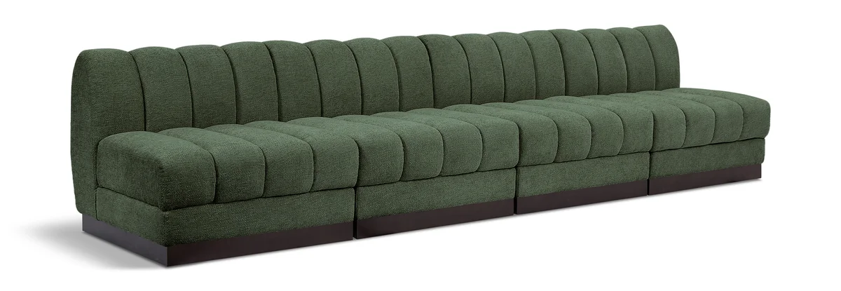 Quinn - 4 Seat Modular Armless Sofa - Green