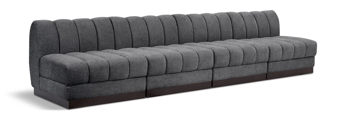 Quinn - 4 Seat Modular Armless Sofa - Gray