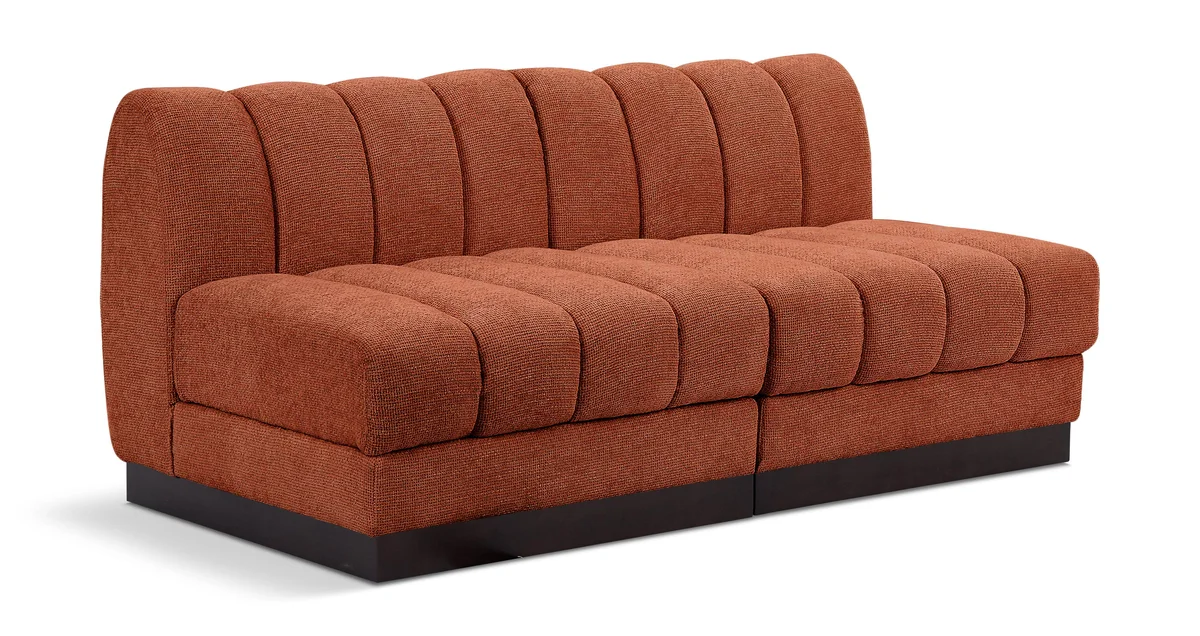 Quinn - 2 Seat Modular Armless Sofa - Cognac
