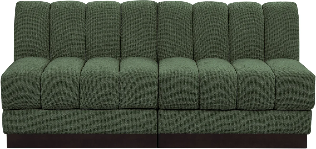 Quinn - 2 Seat Modular Armless Sofa - Green - View 2