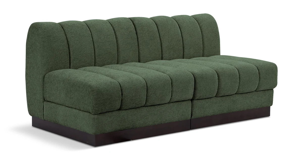 Quinn - 2 Seat Modular Armless Sofa - Green