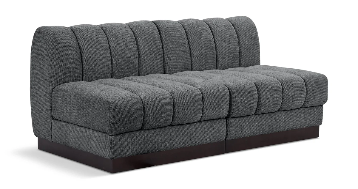 Quinn - 2 Seat Modular Armless Sofa - Gray