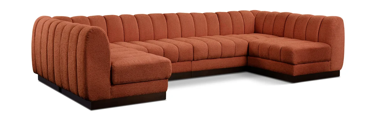 Quinn - 6 Piece Modular U-Shaped Sectional - Cognac