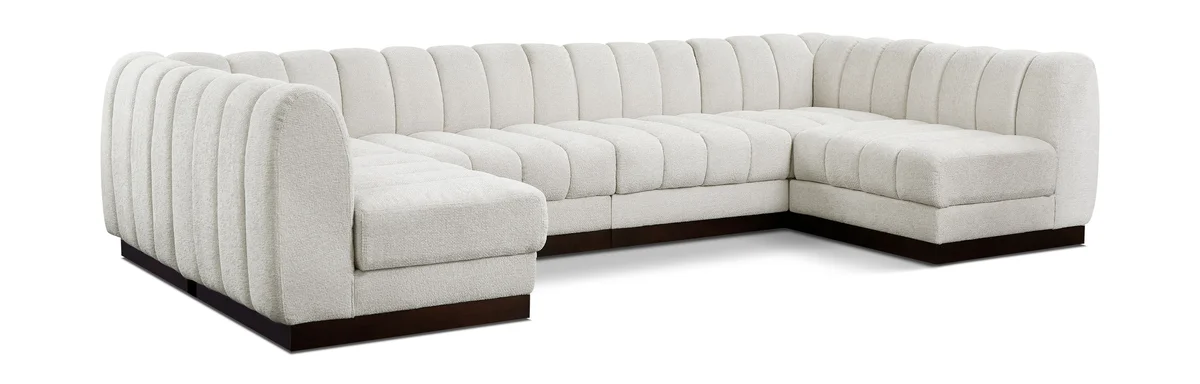 Quinn - 6 Piece Modular U-Shaped Sectional - Cream