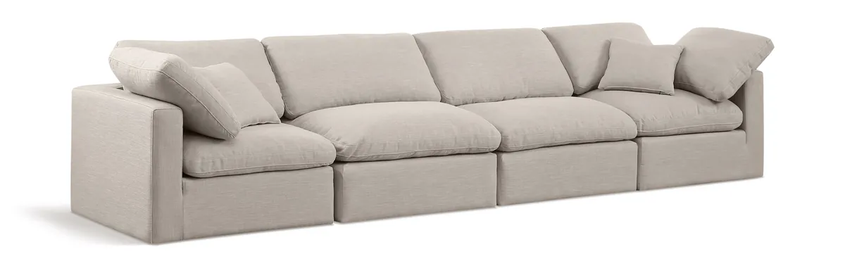 Indulge - Linen 4 Seat Modular Sofa - Ivory