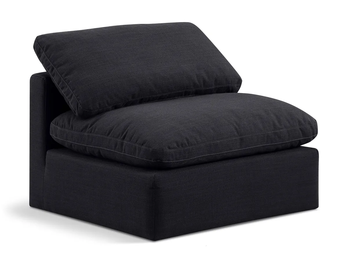 Indulge - Linen Armless Chair - Black