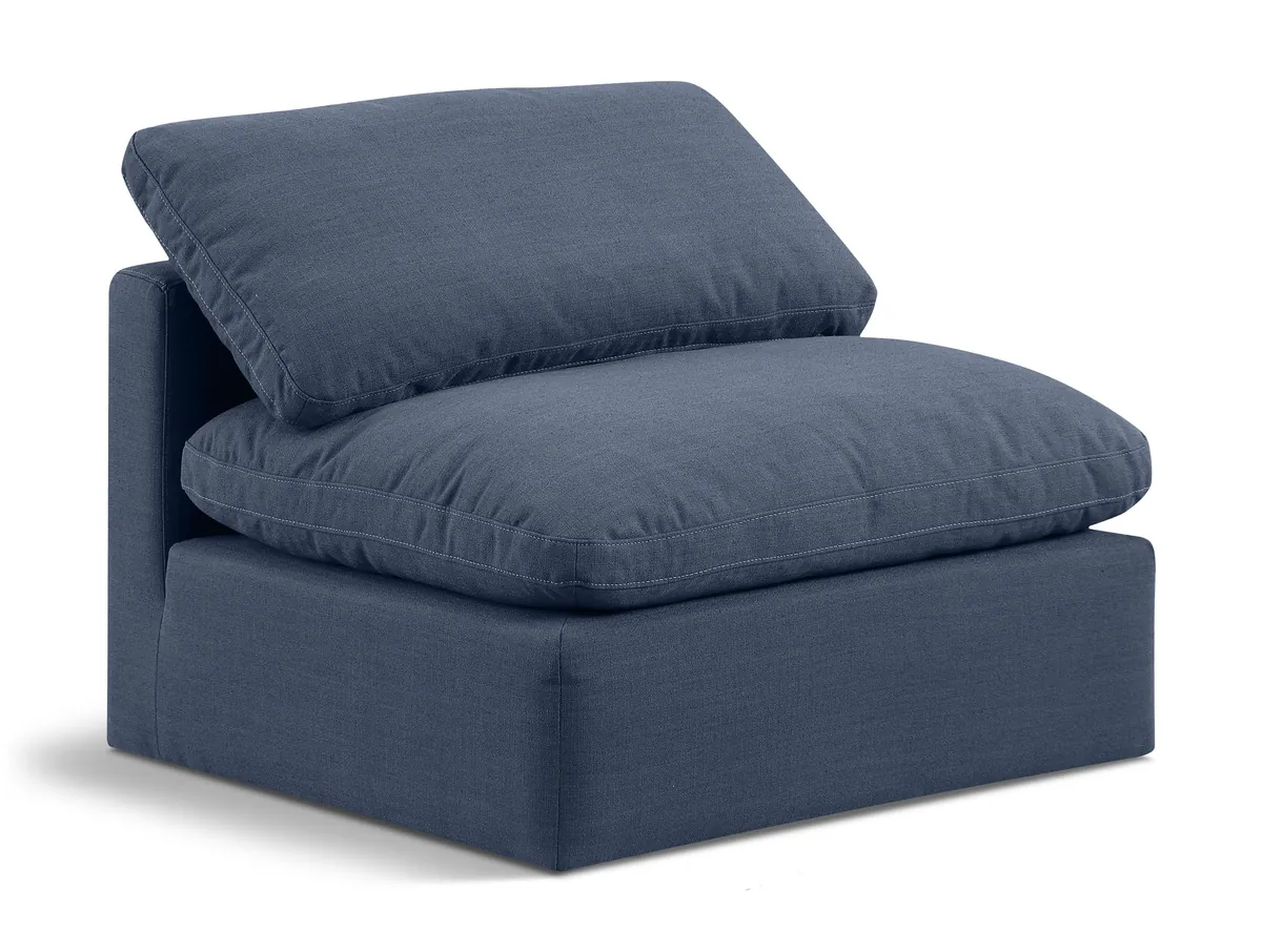 Indulge - Linen Armless Chair - Navy