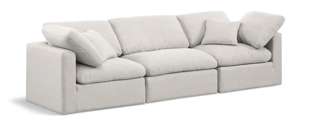 Indulge - Linen 3 Seat Modular Sofa - Cream