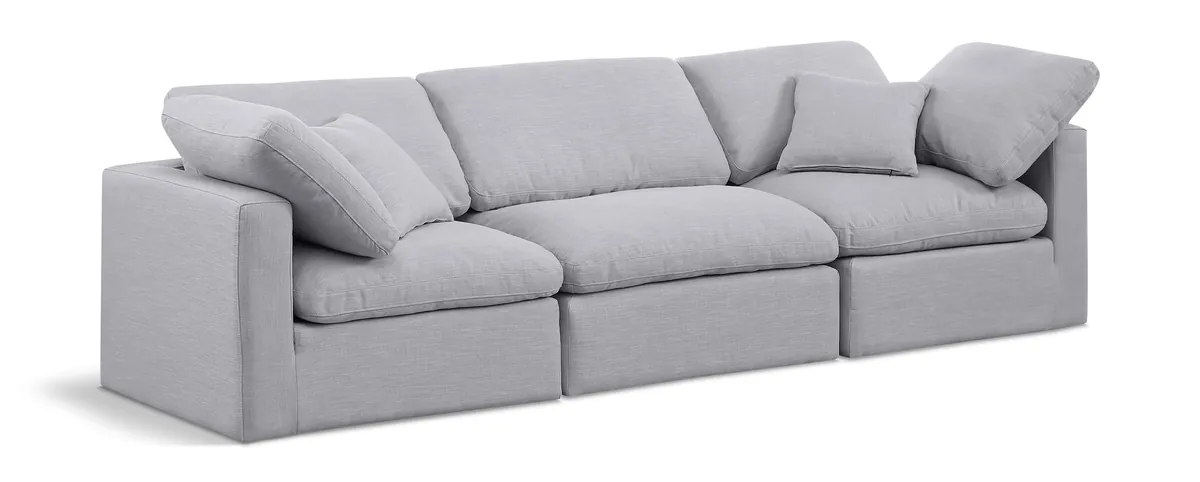 Indulge - Linen 3 Seat Modular Sofa - Gray