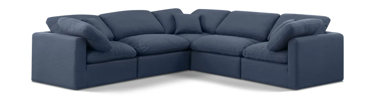 Indulge - Linen 5 Piece Modular Corner Sectional - Navy