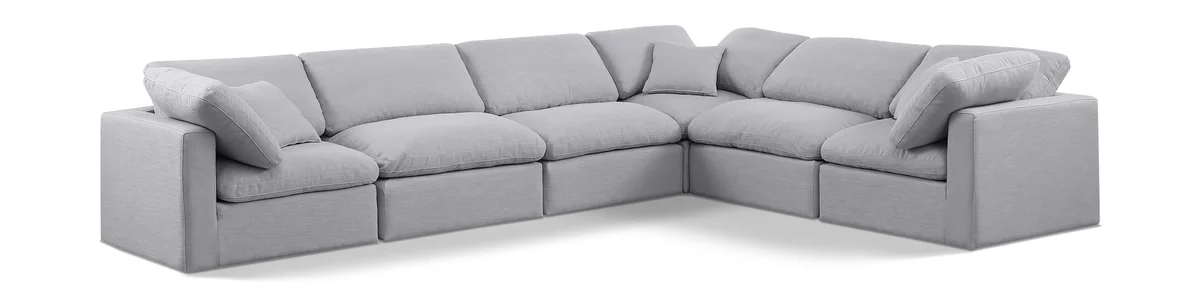 Indulge - Linen 6 Piece Modular Corner Sectional - Gray