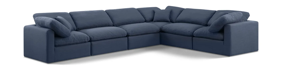 Indulge - Linen 6 Piece Modular Corner Sectional - Navy
