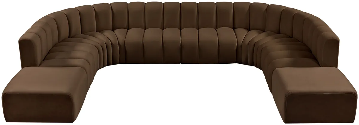 Arc - Velvet 10 Piece Modular Sofa - Brown - View 2