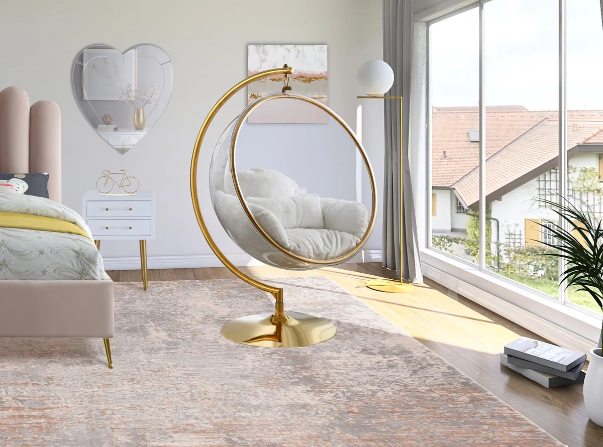 Luna - Swing Accent Chair - White - View 2