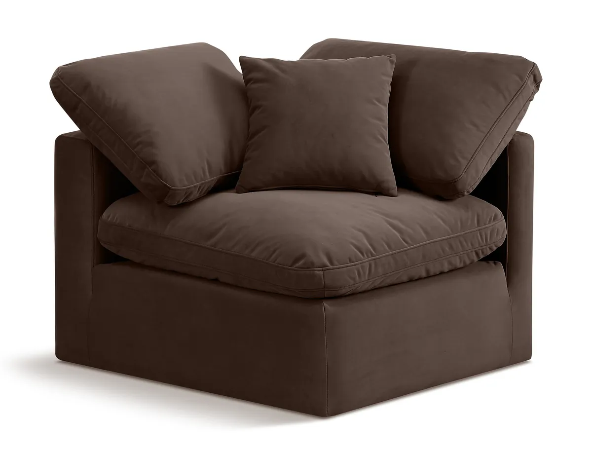 Indulge - Velvet Corner Chair - Brown