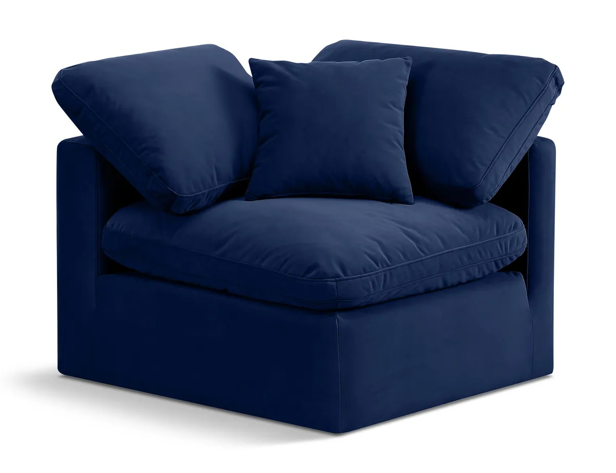 Indulge - Velvet Corner Chair - Navy