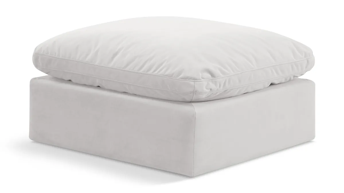 Indulge - Velvet Ottoman - Cream