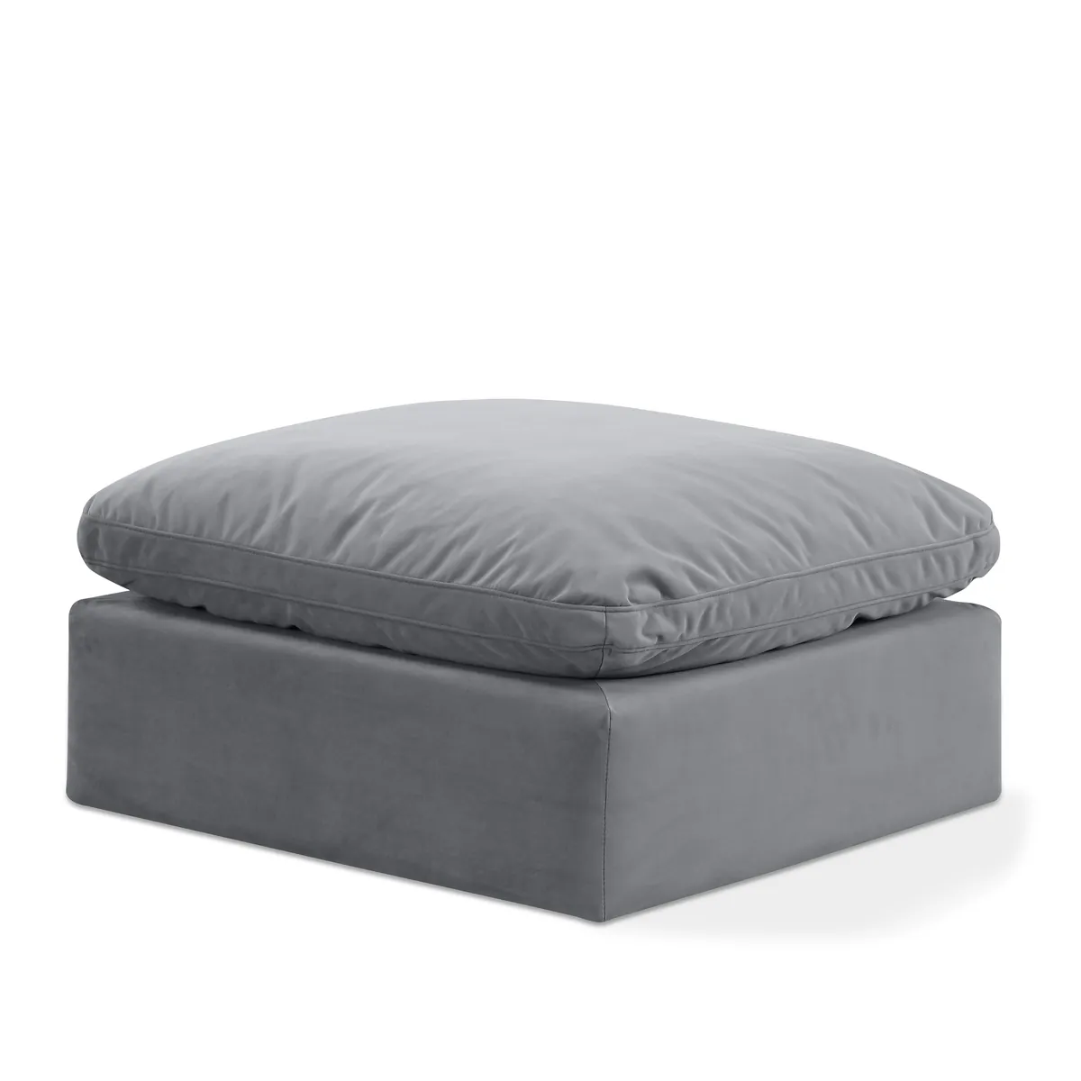 Indulge - Velvet Ottoman - Gray