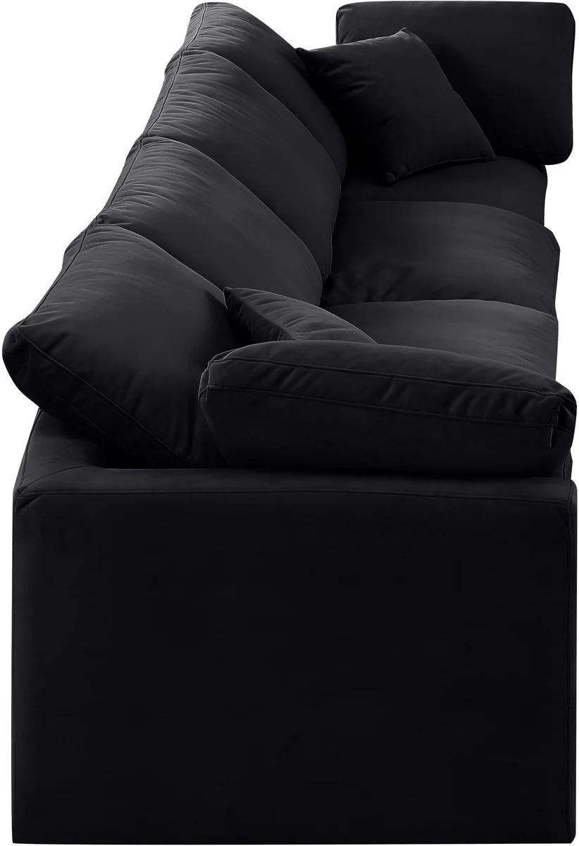 Indulge - Velvet 4 Seat Modular Sofa - Black - View 2