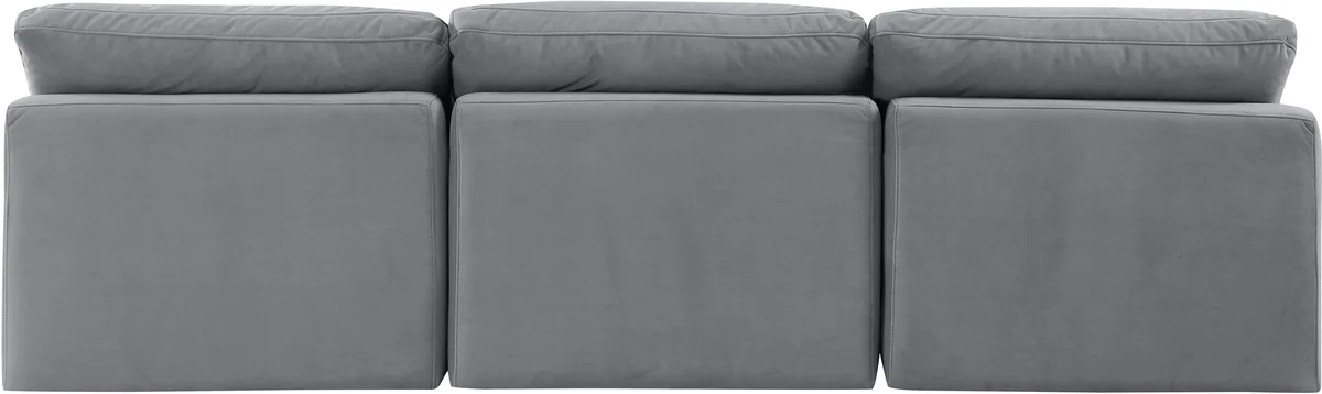 Indulge - Velvet 3 Seat Modular Armless Sofa - Gray - View 2