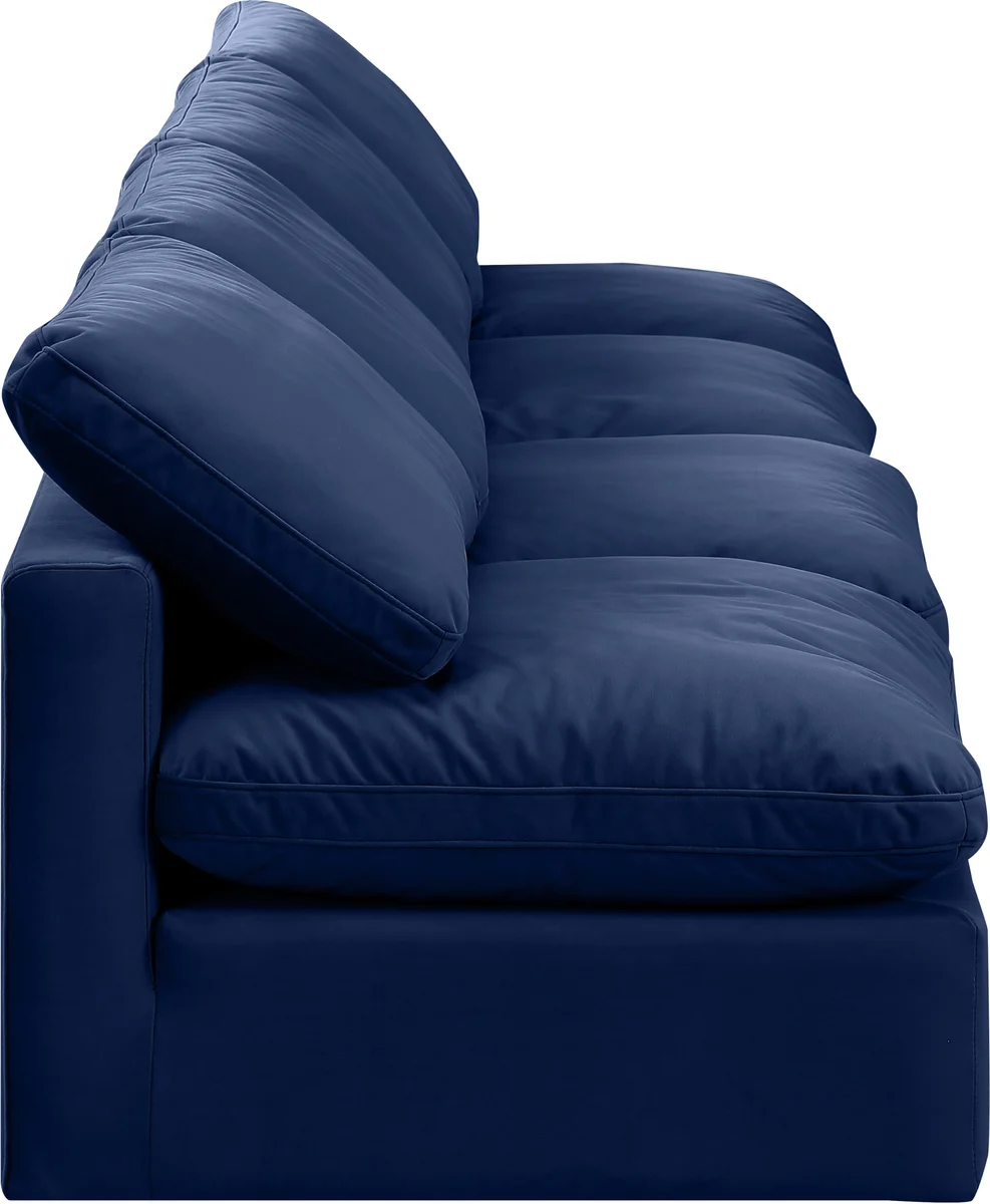 Indulge - Velvet 4 Seat Modular Armless Sofa - Blue - View 2