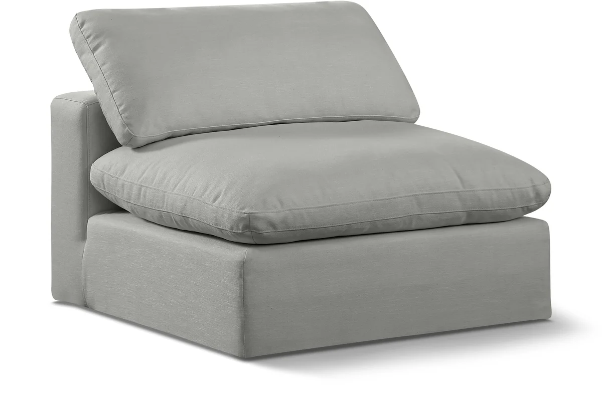 Comfy - Linen Armless Chair - Gray