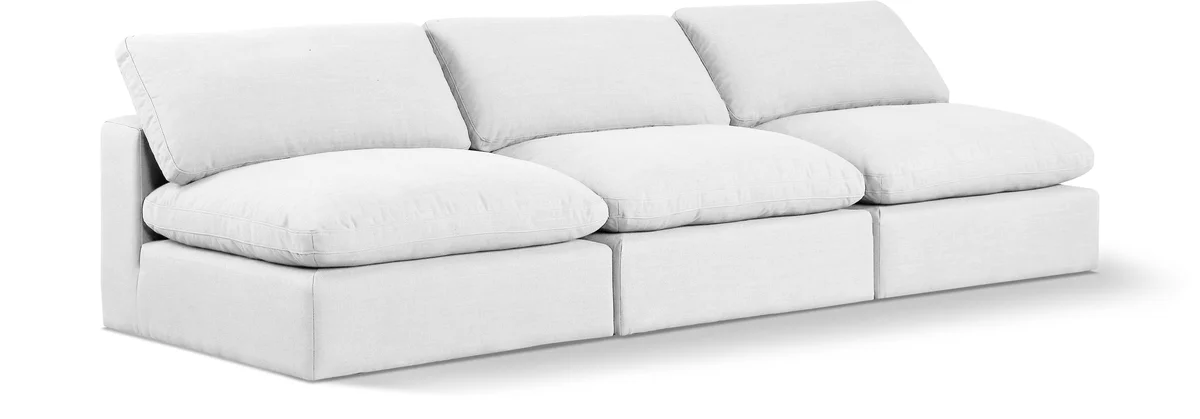 Comfy - Linen Modular Armless Sofa 3 Seats - Off White