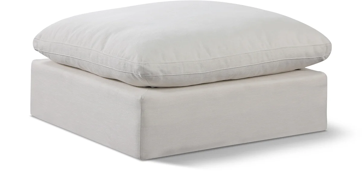 Comfy - Linen Ottoman - Cream