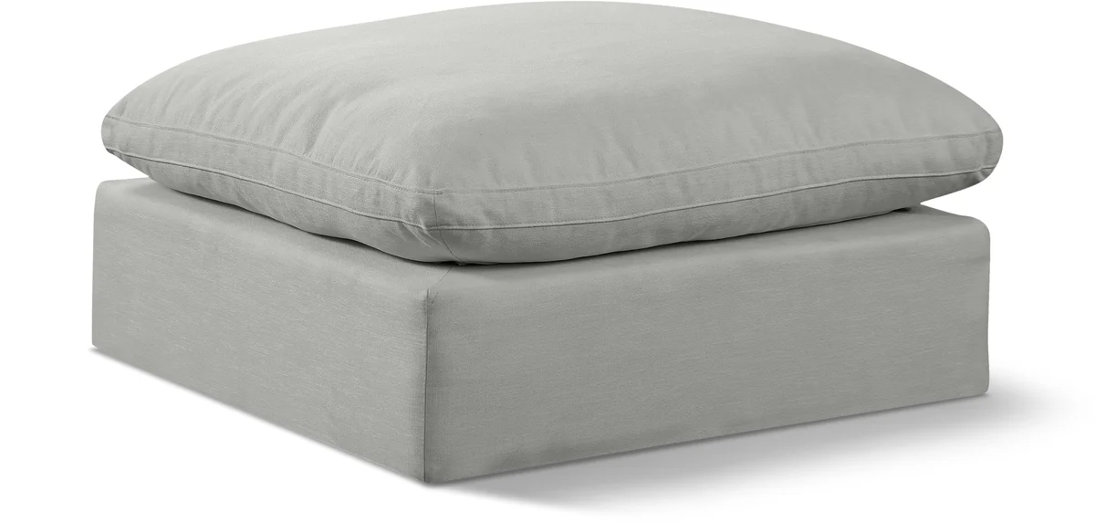 Comfy - Linen Ottoman - Gray