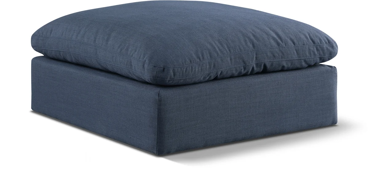 Comfy - Linen Ottoman - Navy