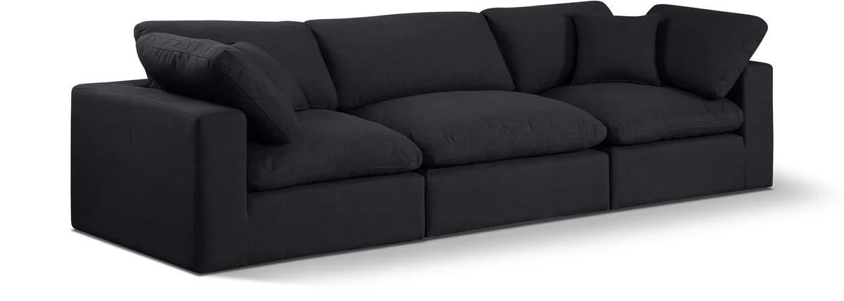 Comfy - Linen Modular Sofa 3 Seats - Charcoal