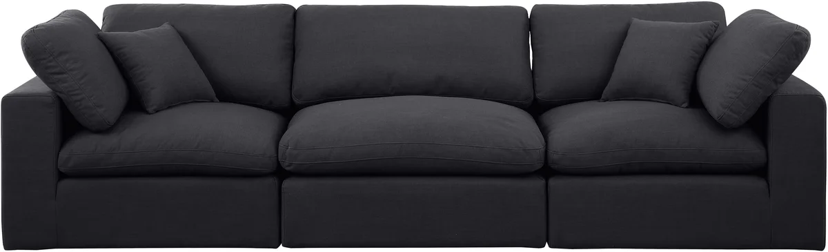 Comfy - Linen Modular Sofa 3 Seats - Charcoal - View 2